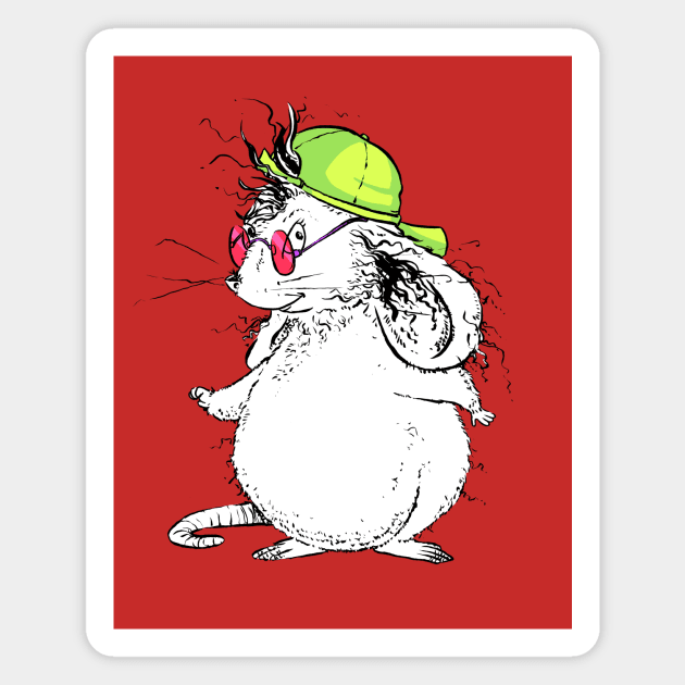 Rad Little Mouse with a Super Cool Neon Cap Magnet by obillwon